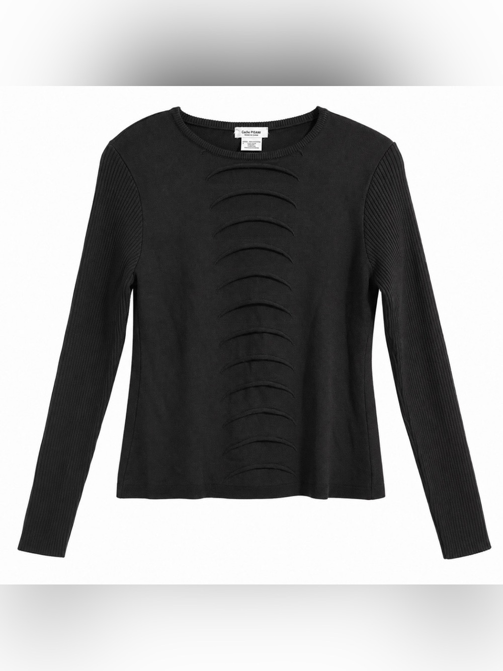 Guido Pisani Brown Merino Wool Blend Cutout
Knit Sweater Size M Made in Italy